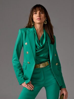 Modern Double-Breasted Blazer Parakeet
