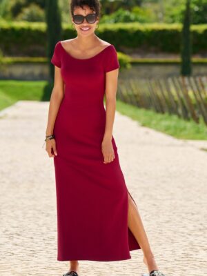 Off The Shoulder Short Sleeve Maxi Dress Rio Red
