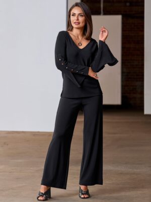 Beyond Travel Palazzo Pant Jet Black