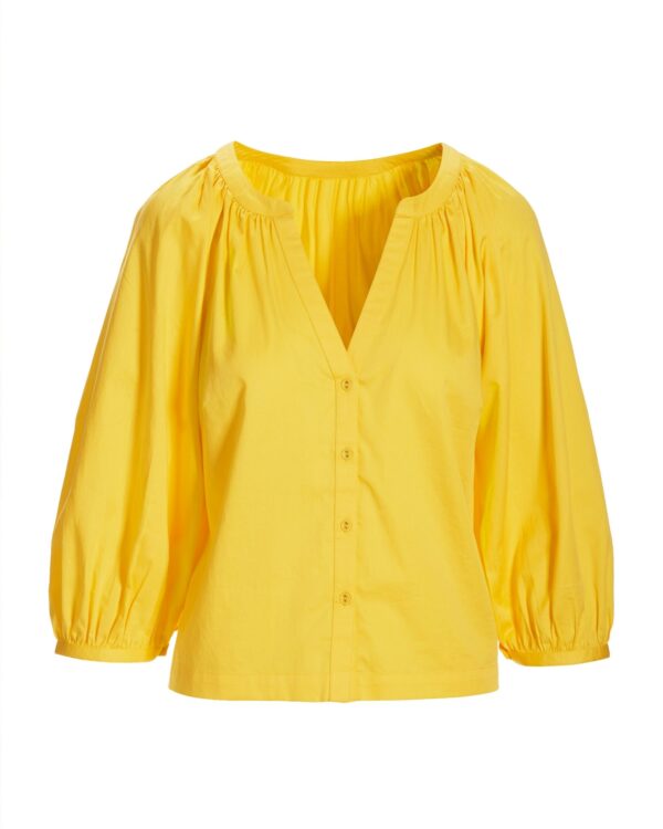 Brooke Notch Neck Poplin Shirt Habanero Gold - Image 2