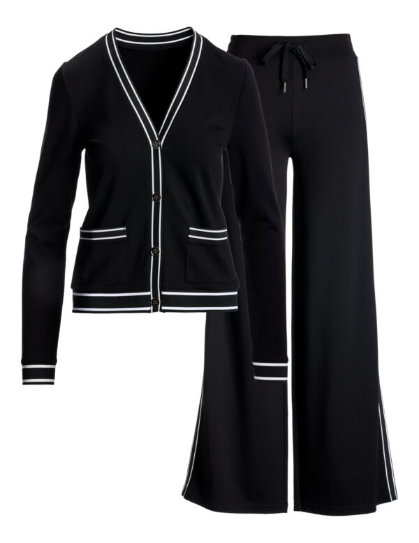 Racerstripe Jacket and Pant Set Black/White - Image 2
