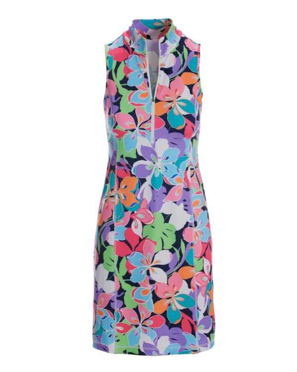Bright Abstract Print Short Sport Dress Multi - Image 2