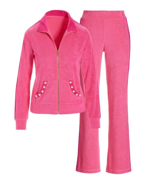 Beach Terry Pearl Jacket and Pant Set Aurora Pink - Image 2