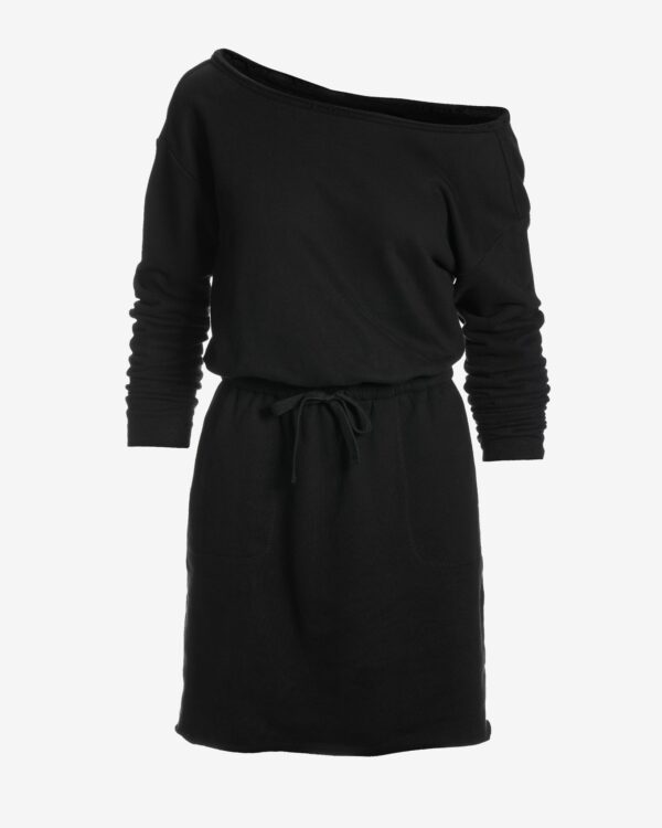 Cotton Comfort Slouchy Drawstring Sport Dress Black - Image 2
