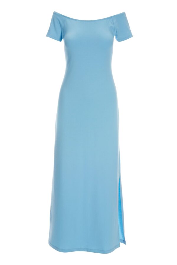 Off The Shoulder Short Sleeve Maxi Dress Airy Blue - Image 2