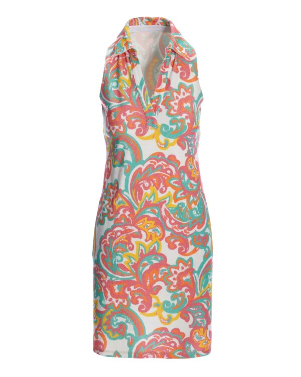 Abstract Sport Loop Terry Collar Dress Multi - Image 2
