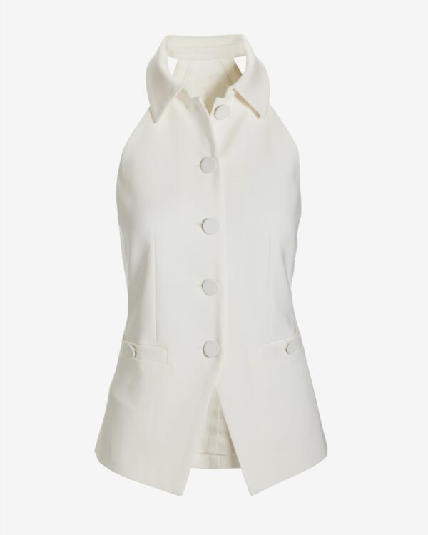 Modern Halter Cut Away Vest Ivory - Image 2