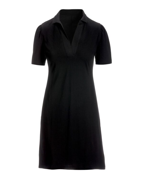 Casual Polo Dress Black - Image 2