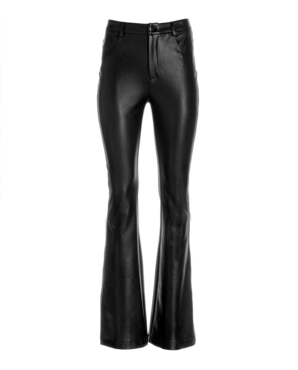 Monterey Five Pocket Faux Leather Bootcut Pant Black - Image 2