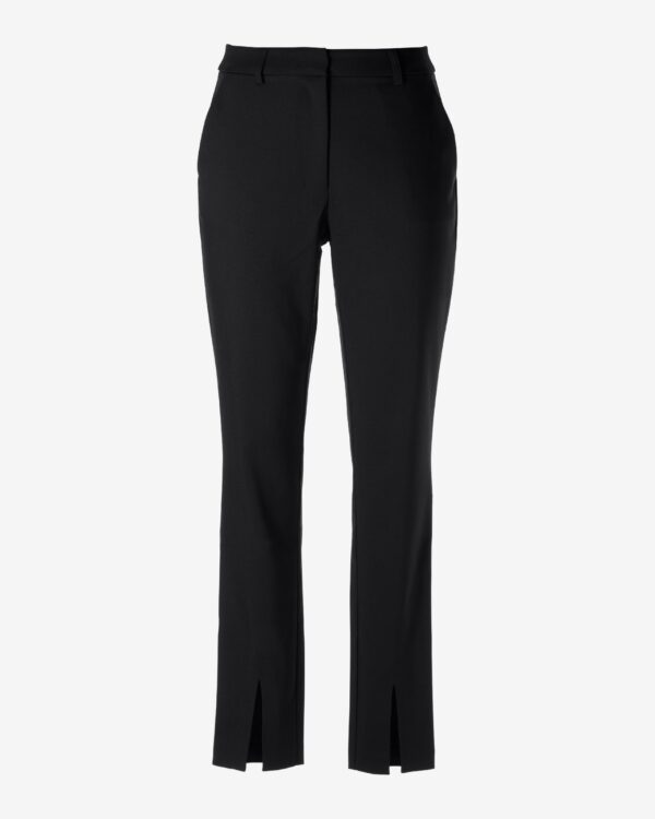 Modern Slim Straight Leg Slit Front Trouser Pant Black - Image 2